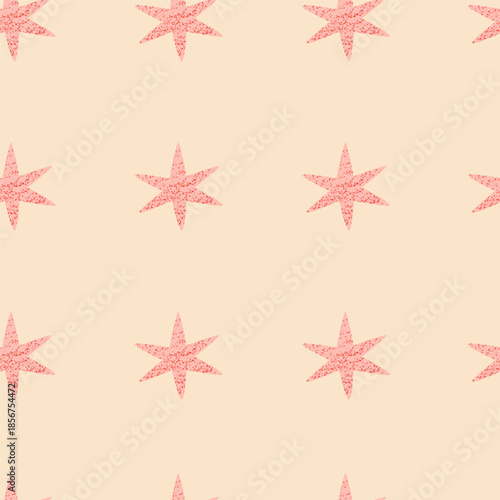 Seamless star pattern. Endless starry background, texture with rough sparkles. Repeating print, backdrop design.