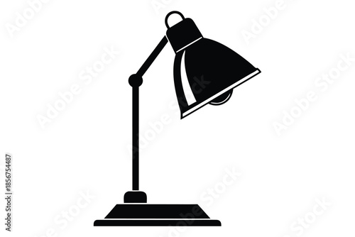 table lamp silhouette line art vector illustration
