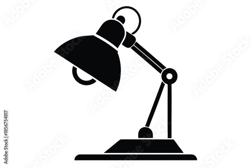table lamp silhouette line art vector illustration