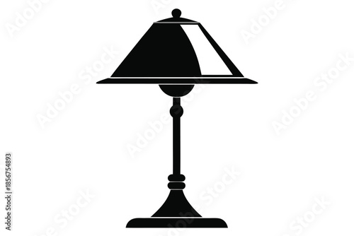 table lamp silhouette line art vector illustration
