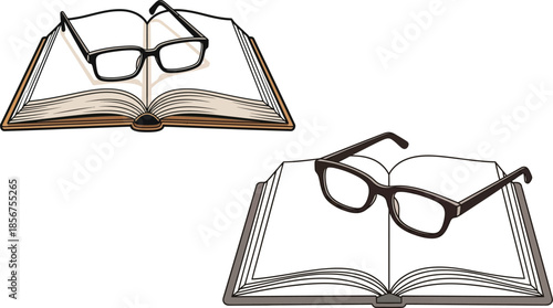 open book on white background