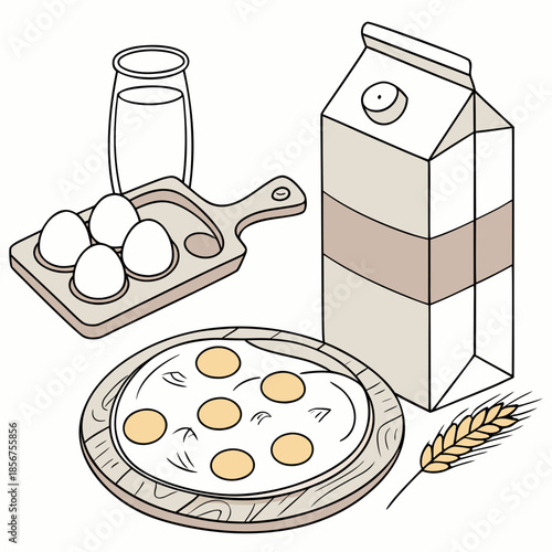 Breakfast items on table