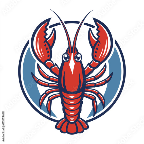 lobster vector art logo design black and white