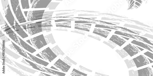 Tire track. Car, bike, motorcycle tyre mark with grunge effect isolated on white background. Wheel footprint on the road. Top view of rubber protector mark. vector