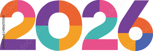 2026 abstract segmented numerals for branding and marketing use