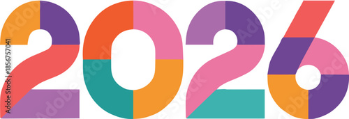 2026 modern segmented number graphic for social media header