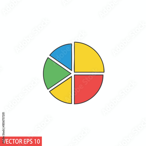 Free Download A segmented pie chart with various colors on a white background - GFXLoad