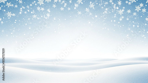 Wallpaper Mural Sparkling Snowfall and Winter Wonderland Landscape with Gentle Hills Under a Blue Sky with Falling Snowflakes Torontodigital.ca