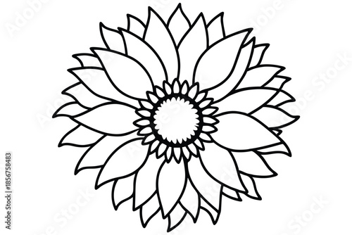 sunflower silhouette line art vector illustration
