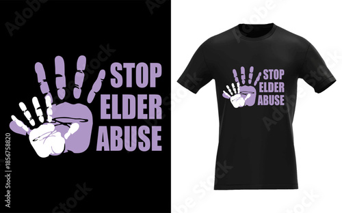 Stop The Elder Abuse - Purple Elder Abuse Awareness Ribbon