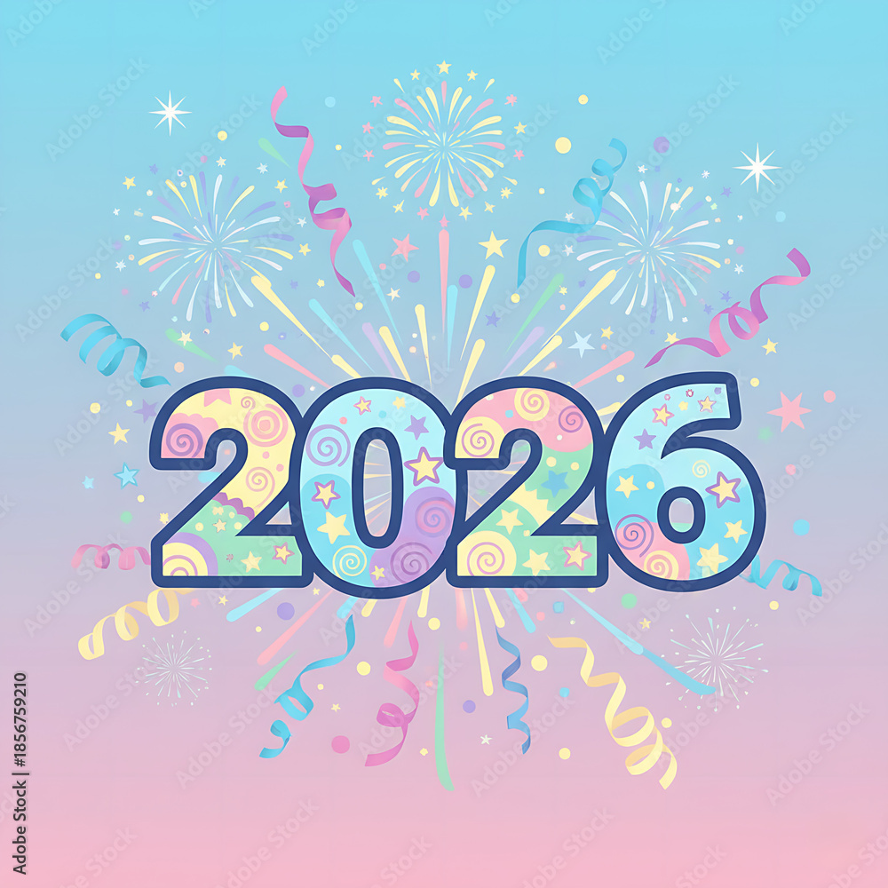 Obraz premium Colorful design to welcome the new year