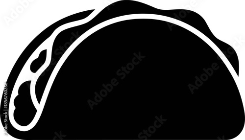 Black and white taco illustration