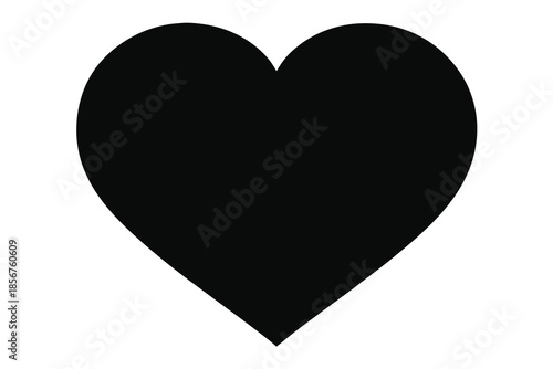 Simple Black Heart Isolated on Transparent Background