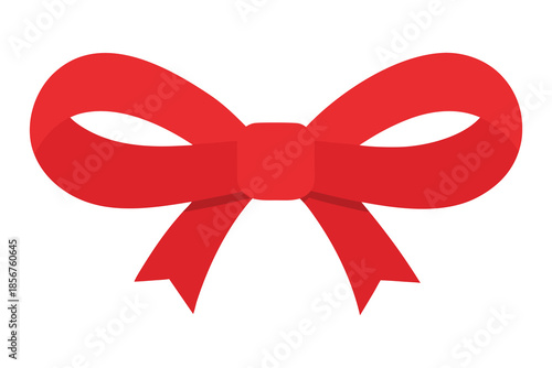 Vibrant Red Ribbon Bow Isolated on Transparent Background