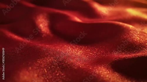 Vibrant Chinese New Year Celebration Background with Red Silk Fabric and Warm Golden Glow for CNY Festive Opener