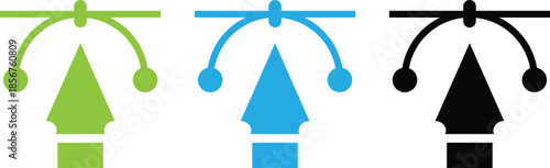 Vector Pen Tool and Bezier Curve Icons