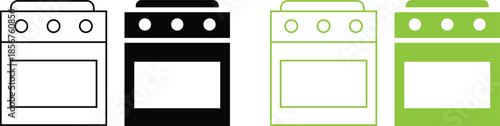 Kitchen Oven Icons Set