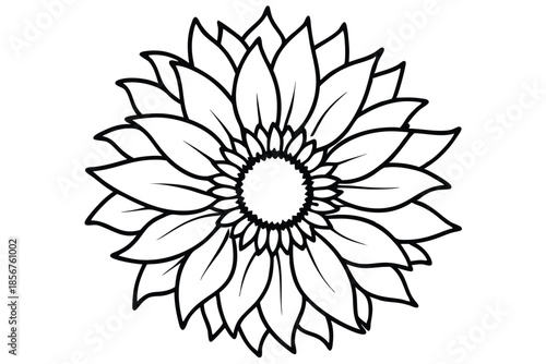 sunflower silhouette line art vector illustration