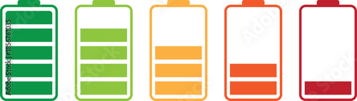 Colorful Battery Level Icons Set