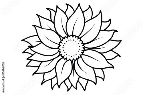 sunflower silhouette line art vector illustration