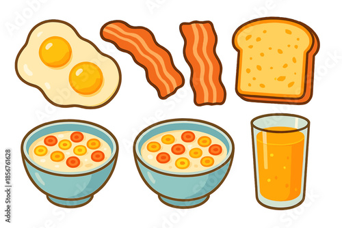 Breakfast Meal Icon Set