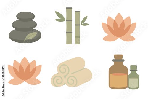 Wellness Icons with Glowing Aura on Blurred Background