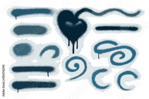 Graffiti Spray Paint Heart and Shapes