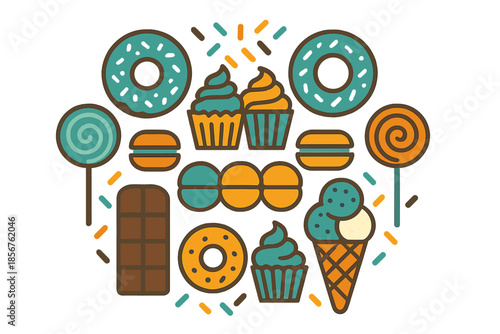 Sweet Treats Flat Design Collage