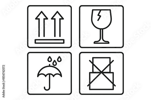 Packaging Symbols: Fragile, Handle With Care, Keep Dry, Do Not Stack
