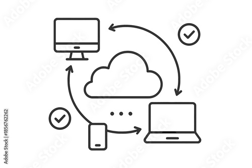 Cloud Computing and Data Synchronization Concept