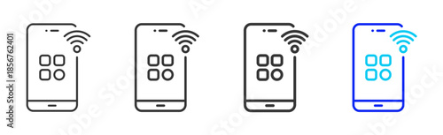 mobile technology icon set collection creative outline style for technology with multiple thickness variations suitable for apps websites presentations ui ux design and modern devices
