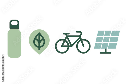 Eco-friendly Icons Representing Sustainability