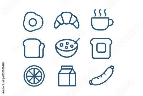 Breakfast Icons on Gradient Background