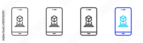 smart projection icon set collection creative outline style for technology with multiple thickness variations suitable for apps websites presentations ui ux design and modern devices