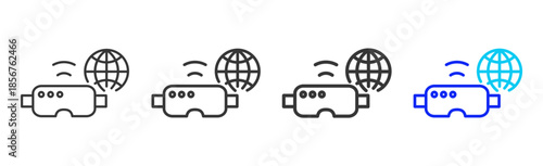 digital world icon set collection creative outline style for technology with multiple thickness variations suitable for apps websites presentations ui ux design and modern devices