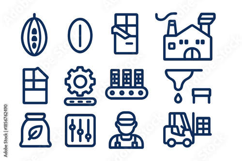 Chocolate Production Icons