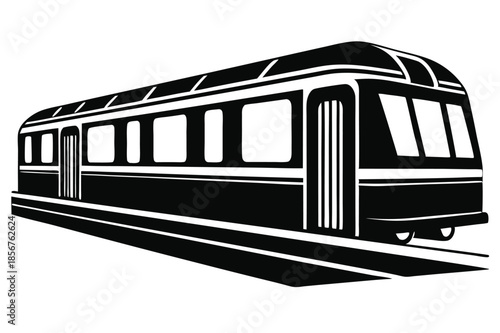 subway silhouette line art vector illustration