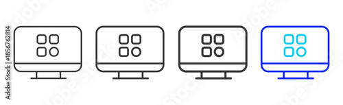 digital workspace icon set collection creative outline style for technology with multiple thickness variations suitable for apps websites presentations ui ux design and modern devices