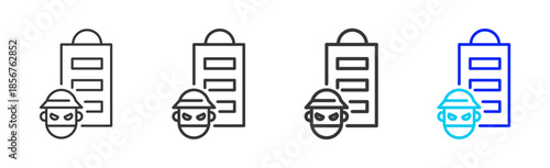 server attack icon set collection creative outline style for technology with multiple thickness variations suitable for apps websites presentations ui ux design and modern devices