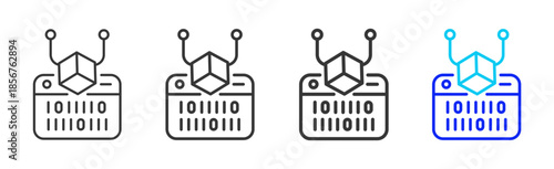 software network icon set collection creative outline style for technology with multiple thickness variations suitable for apps websites presentations ui ux design and modern devices