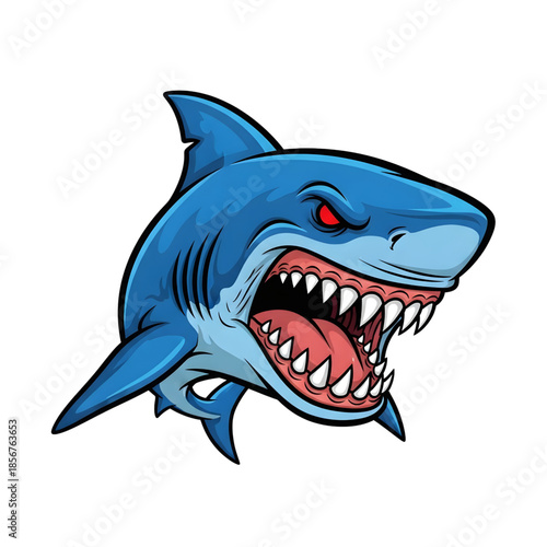 shark cartoon isolated on white