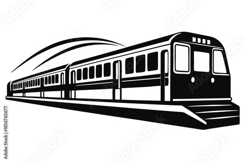 subway silhouette line art vector illustration