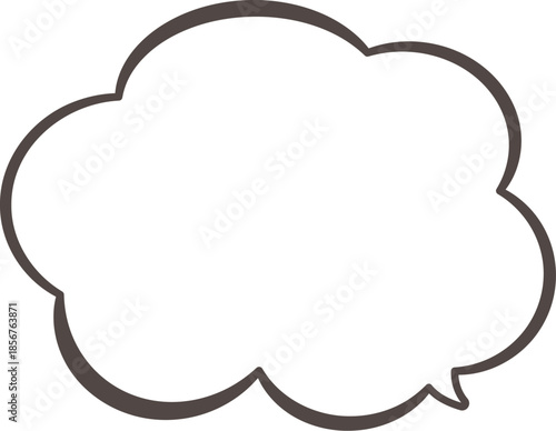茶色の雲の形をしたふきだし。広いテキストスペースがある。