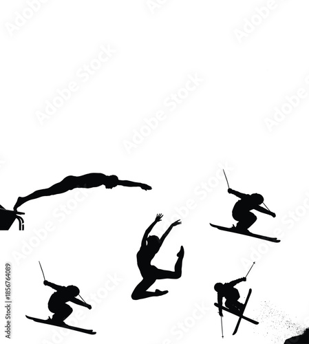 silhouette of a snowboarder