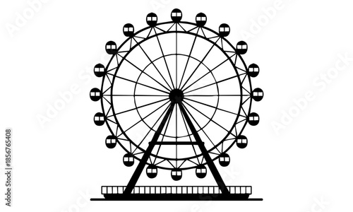 carnival ferris wheel icon silhouette vector illustration