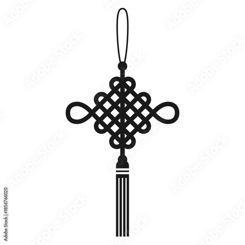 Chinese endless knot line icon vector for asian celebration design