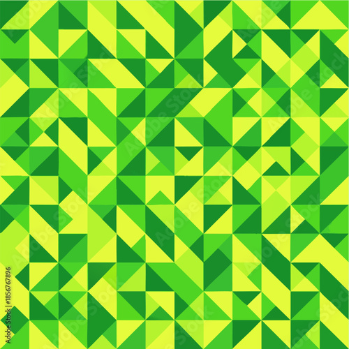 Seamless Geometric Triangle Pattern Background Green Lime Colors