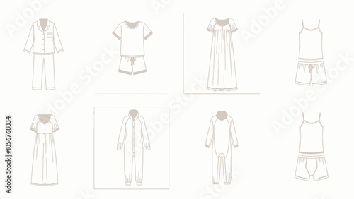 Various Pajama Styles A Collection of Comfortable Sleepwear Designs for Relaxation and Rest