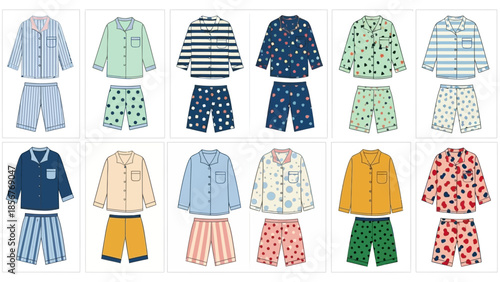 Variety of Pajama Sets Colorful Designs for a Comfortable Night's Sleep