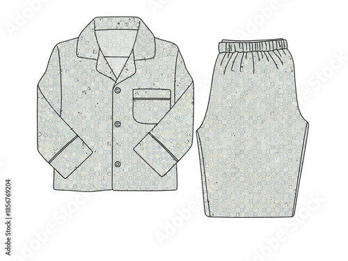 Illustration of a comfortable pajamas set, perfect for a cozy night's sleep and relaxation